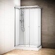 THALASSOR - Cabine douche 120 x 80 SILVER Blanc rectangulaire gauche (accès angle) - vignette