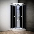 THALASSOR - Cabine douche hydromassante 90 x 90 SILVER Noir quart de rond - vignette