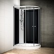 THALASSOR - Cabine douche 120 x 90 SILVER Noir asymétrique gauche - vignette