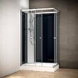 THALASSOR - Cabine douche 120 x 80 SILVER Noir rectangulaire gauche (accès angle) - vignette