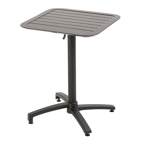 OVIALA - Table de terrasse inclinable 60 x 60 cm et 2 chaises noir - Almada - large