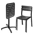 OVIALA - Table de terrasse inclinable 60 x 60 cm et 2 chaises noir - Almada - vignette