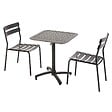OVIALA - Ensemble table inclinable de terrasse 70 x 70 cm et 2 chaises noir - Almada - vignette