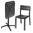 OVIALA - Ensemble table inclinable de terrasse 70 x 70 cm et 2 chaises noir - Almada - vignette