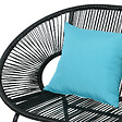 OUTSUNNY - Banc de jardin 2 places design Acapulco 2 coussins métal résine filaire noir - vignette