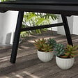 OUTSUNNY - Banc de jardin 2 places assise dossier à lattes alu noir - vignette