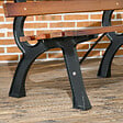 OUTSUNNY - Banc de jardin 2 places style rural chic assise dossier à lattes bois sapin lasuré châssis fonte alu noir - vignette
