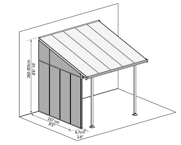 CANOPIA - Canopia Paroi latérale pour pergola 3 m Blanche - large