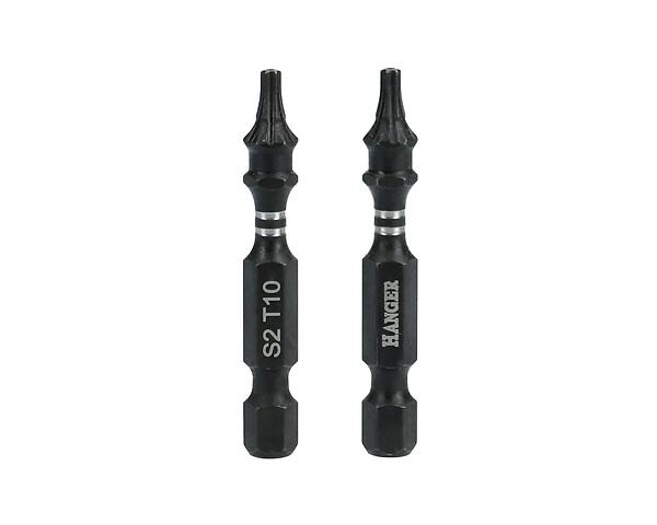 HANGER - 2 embouts impact 1/4'' étoile percée TTX40 longueur 75mm - HANGER - 134096 - large