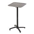 OVIALA - Ensemble table haute de terrasse et 2 chaises en aluminium noir - Almada - vignette