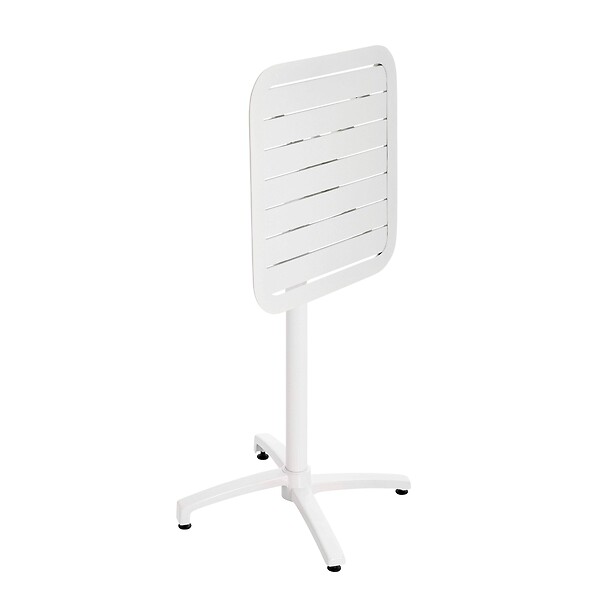 OVIALA - Ensemble table haute de terrasse et 2 chaises en aluminium blanc - Almada - large