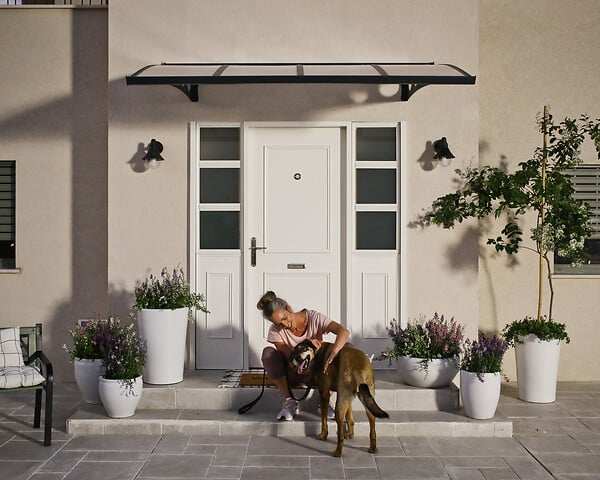 CANOPIA - Canopia Marquise de porte Herald 224 x 140 cm Gris - large