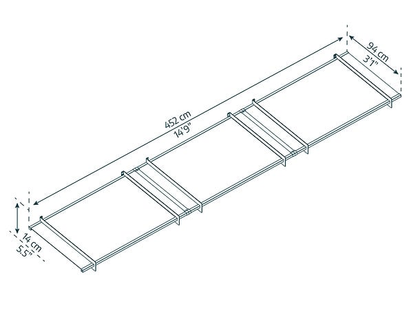 CANOPIA - Canopia Auvent de porte Nancy 452 x 94 cm Gris - large