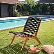 OVIALA - Fauteuil relax en bois d'eucalyptus noir - Bondy - vignette