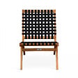 OVIALA - Fauteuil relax en bois d'eucalyptus noir - Bondy - vignette