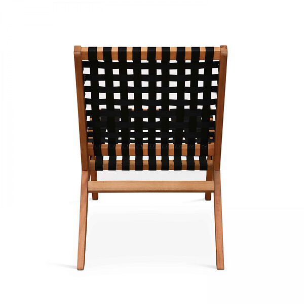 OVIALA - Fauteuil relax en bois d'eucalyptus noir - Bondy - large