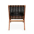 OVIALA - Fauteuil relax en bois d'eucalyptus noir - Bondy - vignette