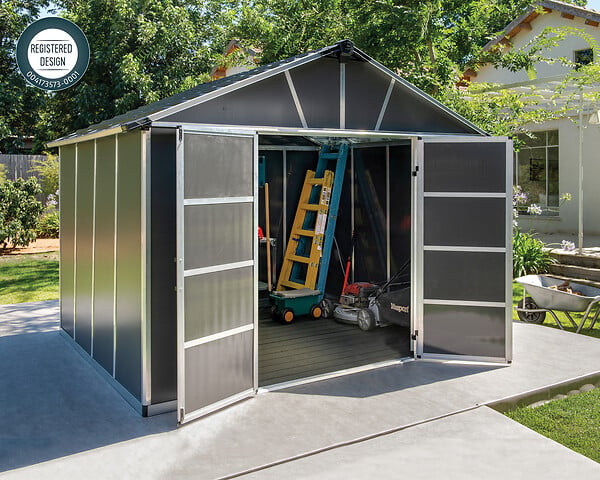 CANOPIA - Canopia Abri de jardin Yukon 9m² Gris + plancher PVC - large