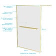 AURLANE - Paroi de Douche Or Doré Brossé 140x200cm - Porte-Serviette et Etagère - vignette