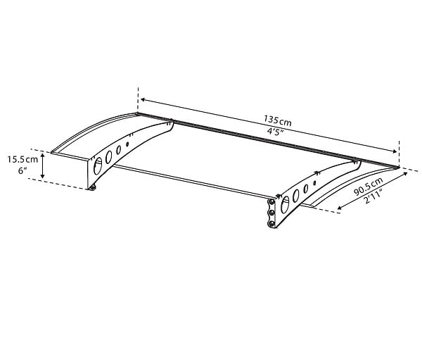 CANOPIA - Canopia Marquise de porte Lyra 135 x 90,5 cm Blanc - large