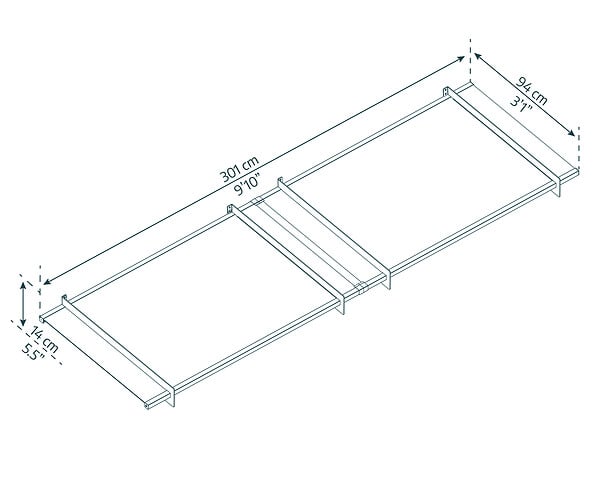 CANOPIA - Canopia Auvent de porte Nancy 301 x 94 cm Gris - large