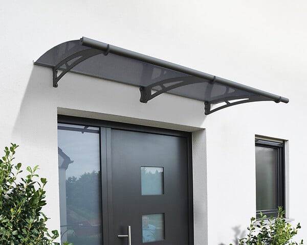 CANOPIA - Canopia Marquise de porte Aquila 205,5 x 91,5 cm Grise, toiture teintée - large