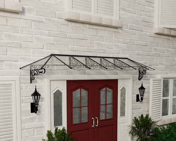 CANOPIA - Canopia Marquise de porte Lily 422 x 88  cm Noir - large