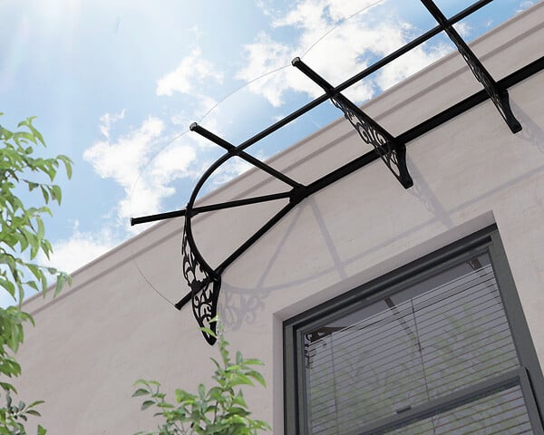 CANOPIA - Canopia Marquise de porte Lily 422 x 88  cm Noir - large
