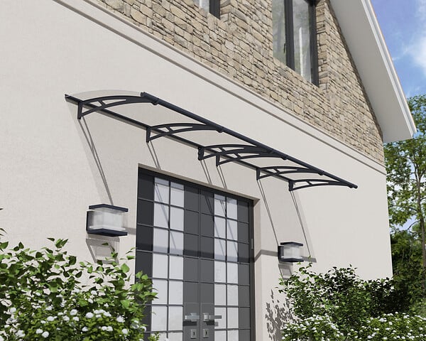 CANOPIA - Canopia Marquise de porte Aquila 412 x 91,5 cm Grise - large