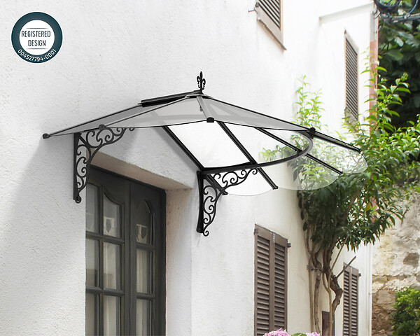 CANOPIA - Canopia Marquise de porte Iris 174,9 x 125 cm Noir - large