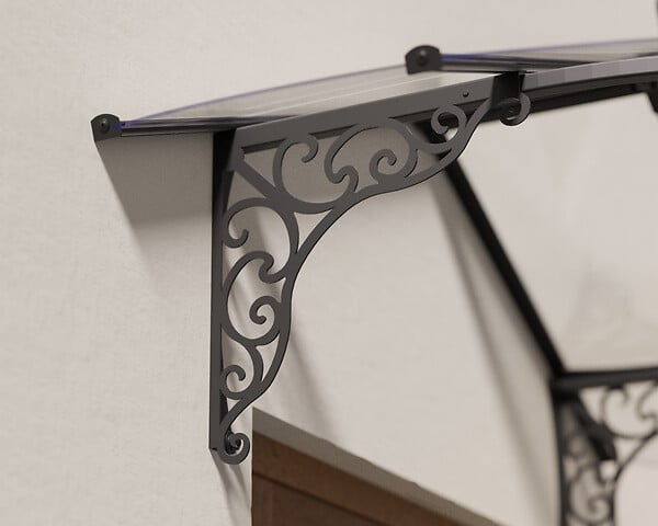 CANOPIA - Canopia Marquise de porte Iris 174,9 x 125 cm Noir - large