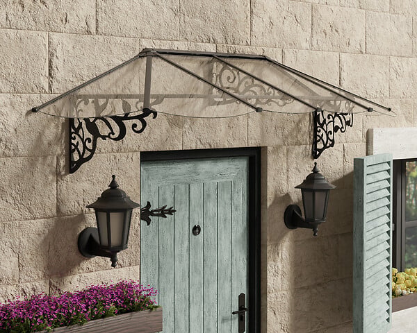 CANOPIA - Canopia Marquise de porte Lily  267 x 88 cm Noir - large