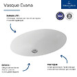 VILLEROY ET BOCH - Vasque EVANA à encastrer par dessous - Dimensions: 500 x 350 x 200 mmm - Coloris : blanc brillant - vignette