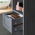 VOUNOT - Meuble rangement salle de bain Haut colonne 180x20x20cm MDF gris - vignette