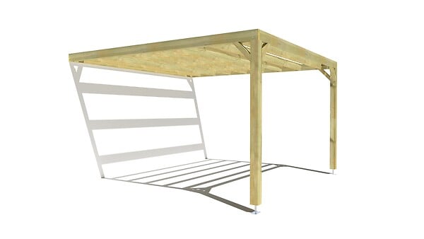 MA PERGOLA BOIS - Pergola bois • 4m x 4m • adossée • sens largeur - large