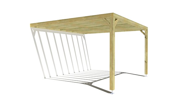 MA PERGOLA BOIS - Pergola bois • 4m x 4m • adossée • sens profondeur - large