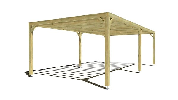 MA PERGOLA BOIS - Pergola bois • 8m x 4m • indépendante • sens profondeur - large