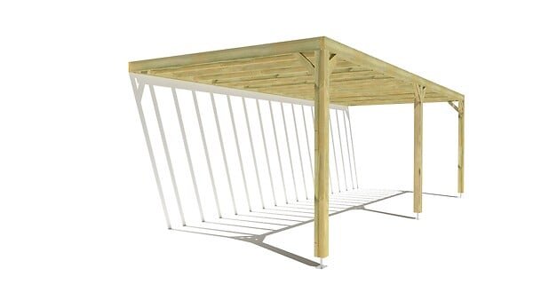 MA PERGOLA BOIS - Pergola bois • 8m x 3m • adossée • sens profondeur - large