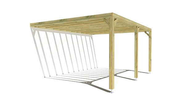MA PERGOLA BOIS - Pergola bois • 5m x 4m • adossée • sens profondeur - large