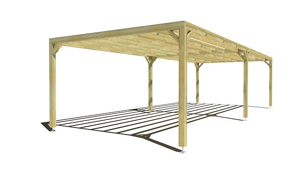 MA PERGOLA BOIS - Pergola bois • 10m x 4m • indépendante • sens largeur - large