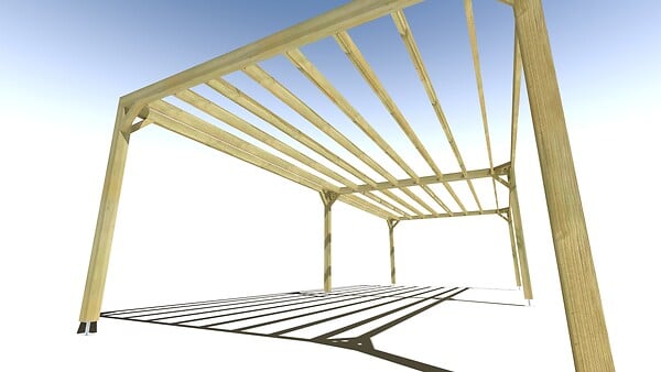 MA PERGOLA BOIS - Pergola bois • 10m x 4m • indépendante • sens largeur - large