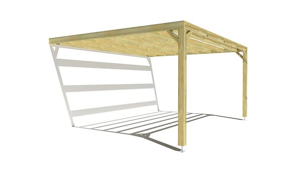 MA PERGOLA BOIS - Pergola bois • 5m x 4m • adossée • sens largeur - large