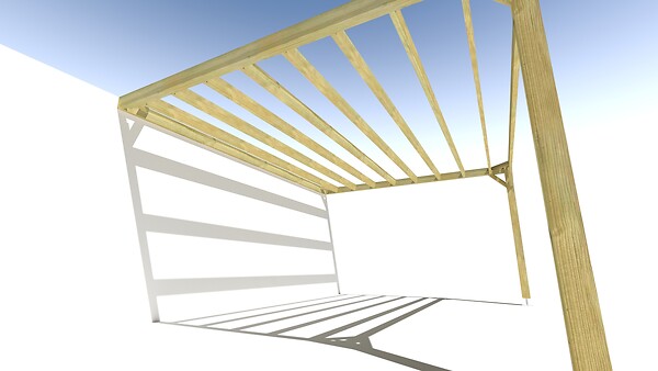 MA PERGOLA BOIS - Pergola bois • 5m x 4m • adossée • sens largeur - large