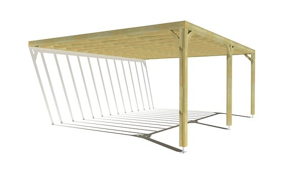MA PERGOLA BOIS - Pergola bois • 6m x 5m • adossée • sens profondeur - large