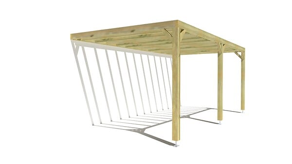 MA PERGOLA BOIS - Pergola bois • 6m x 3m • adossée • sens profondeur - large