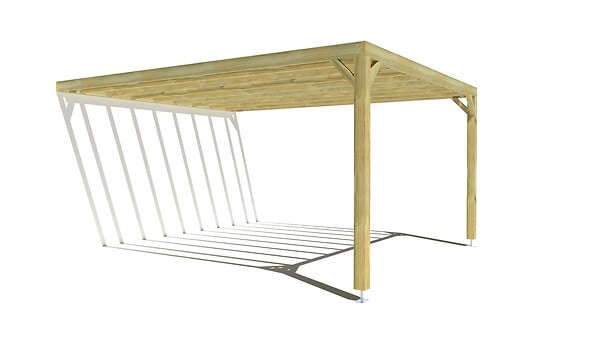MA PERGOLA BOIS - Pergola bois • 4m x 5m • adossée • sens profondeur - large