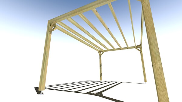 MA PERGOLA BOIS - Pergola bois • 5m x 3m • indépendante • sens largeur - large