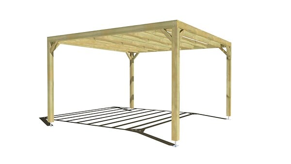 MA PERGOLA BOIS - Pergola bois • 4m x 4m • indépendante • sens largeur - large