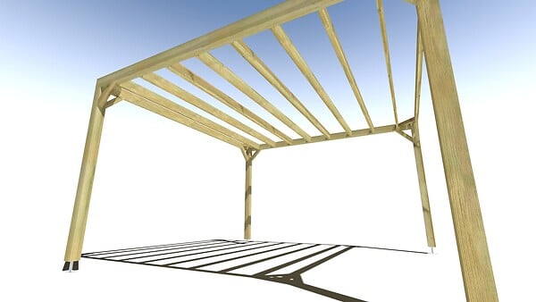 MA PERGOLA BOIS - Pergola bois • 4m x 4m • indépendante • sens largeur - large