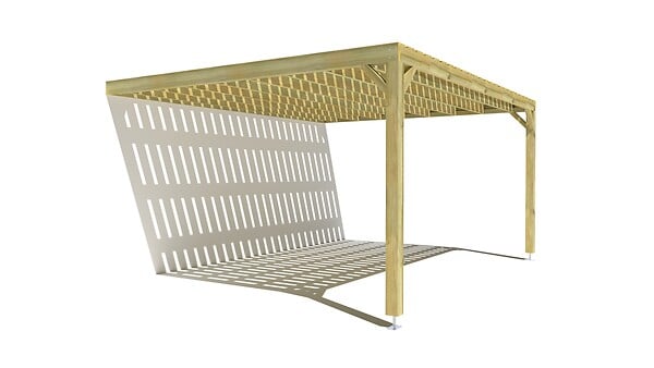 MA PERGOLA BOIS - Pergola bois • 5m x 4m • adossée • sens largeur • platelage bois - large